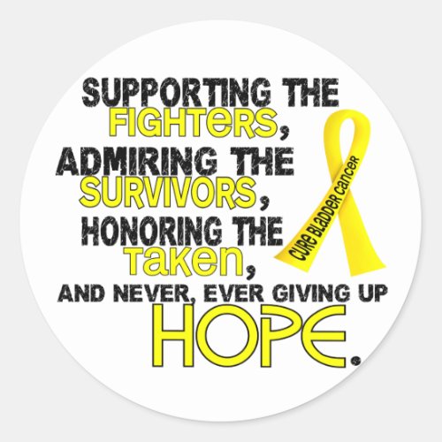 Supporting Admiring Honoring 32 Bladder Cancer Classic Round Sticker
