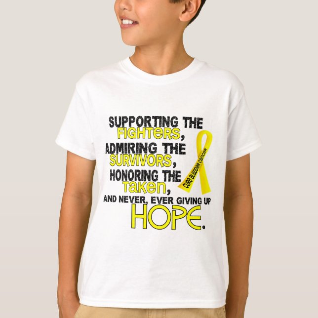 Supporting Admiring Honoring 3.2 Bladder Cancer T-Shirt (Front)