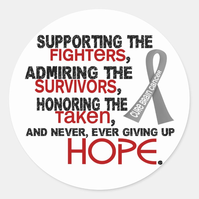 Supporting Admiring Honoring 3.2 Brain Cancer Round Stickers