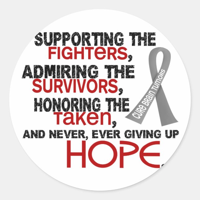 Supporting Admiring Honoring 3.2 Brain Tumor Classic Round Sticker (Front)