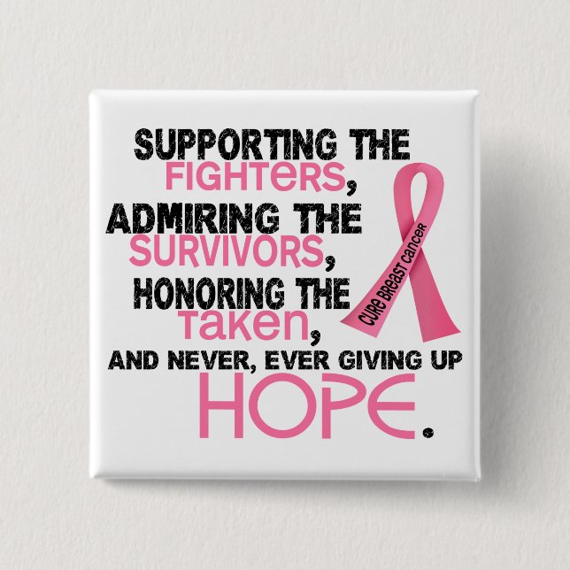 Supporting Admiring Honoring 3.2 Breast Cancer Button (Front)