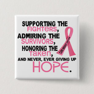 Supporting Admiring Honoring 3.2 Breast Cancer Button