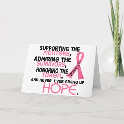 Supporting Admiring Honoring 32 Breast Cancer Card