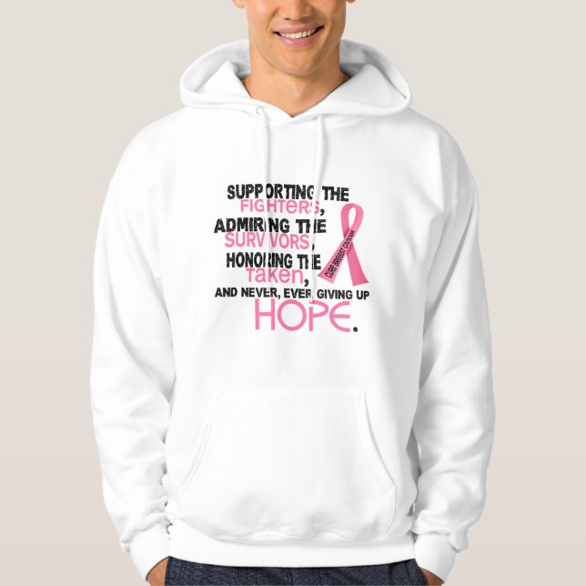 Supporting Admiring Honoring 3.2 Breast Cancer Hoodie (Front)
