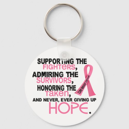 Supporting Admiring Honoring 32 Breast Cancer Keychain