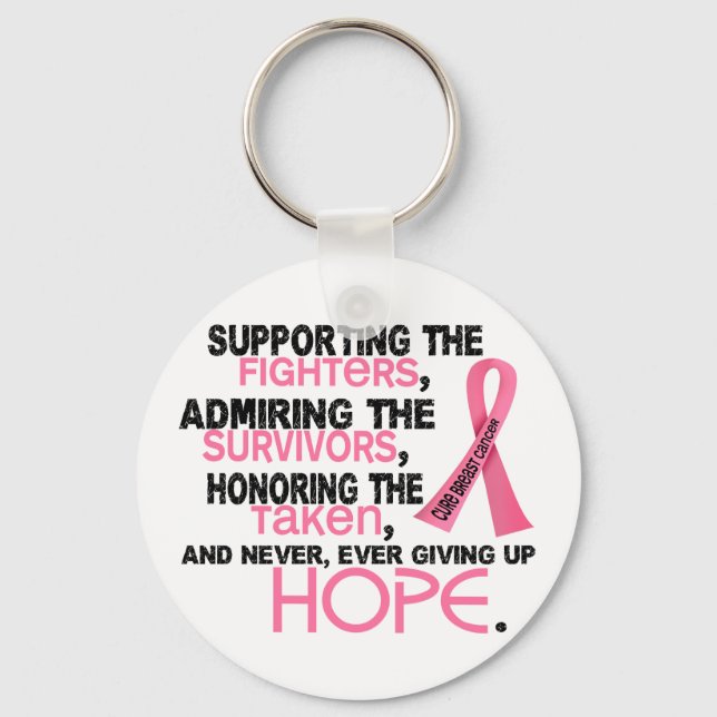 Supporting Admiring Honoring 3.2 Breast Cancer Keychain (Front)