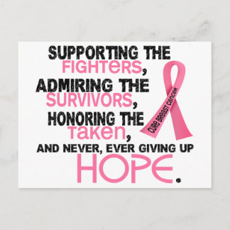 Supporting Admiring Honoring 3.2 Breast Cancer Postcard