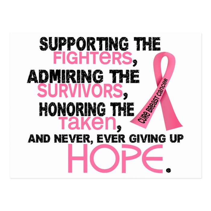 Supporting Admiring Honoring 32 Breast Cancer Postcard Zazzle