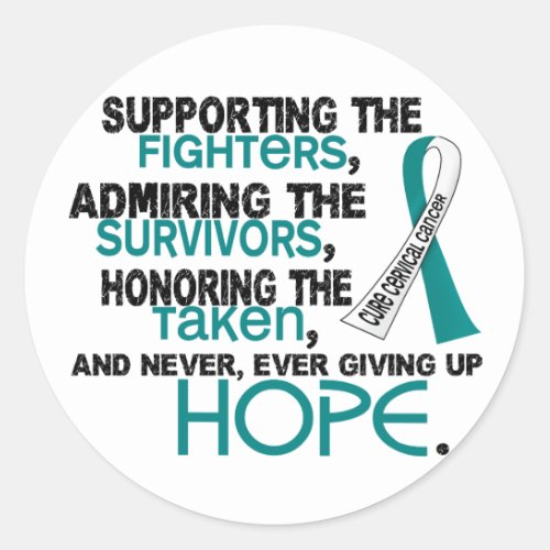 Supporting Admiring Honoring 32 Cervical Cancer Classic Round Sticker