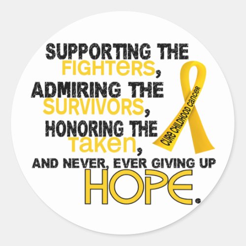 Supporting Admiring Honoring 32 Childhood Cancer Classic Round Sticker