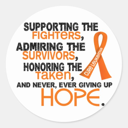 Supporting Admiring Honoring 32 Leukemia Classic Round Sticker