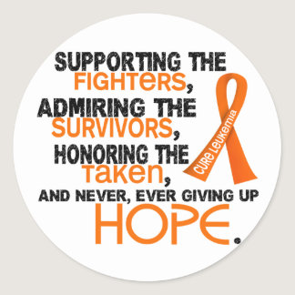 Supporting Admiring Honoring 3.2 Leukemia Classic Round Sticker