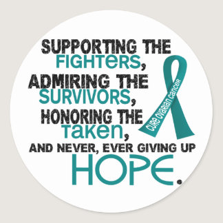 Supporting Admiring Honoring 3.2 Ovarian Cancer Classic Round Sticker