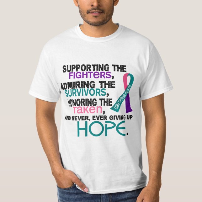 Supporting Admiring Honoring 3.2 Thyroid Cancer T-Shirt (Front)