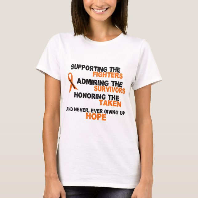 Supporting Admiring Honoring 3 LEUKEMIA T-Shirts (Front)