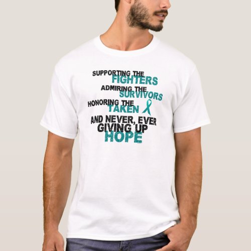 Supporting Admiring Honoring 3 OVARIAN CANCER T_Shirt
