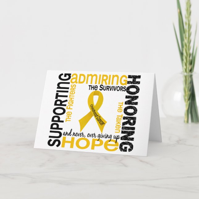 Supporting Admiring Honoring 9 Childhood Cancer Card (Front)