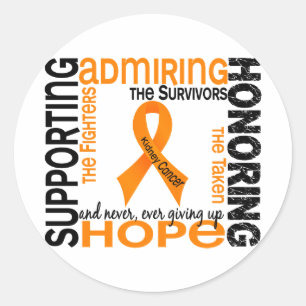 Supporting Admiring Honoring 9 Kidney Cancer Classic Round Sticker