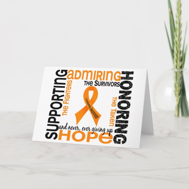 Supporting Admiring Honoring 9 Leukemia Card (Front)