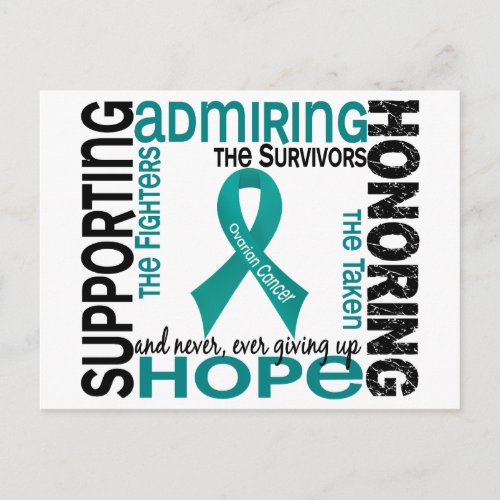 Supporting Admiring Honoring 9 Ovarian Cancer Postcard