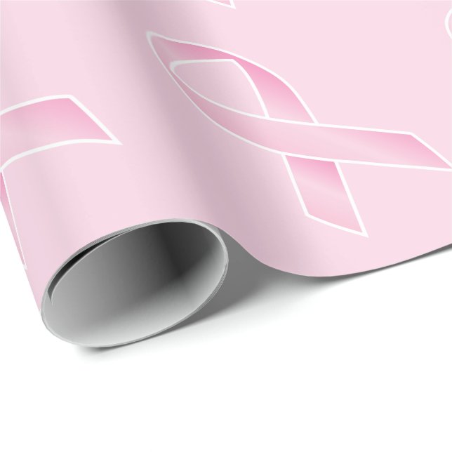 Supporting Breast Cancer Pink Ribbon Wrapping Paper (Roll Corner)