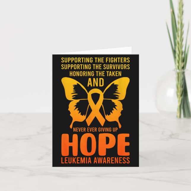 Supporting Fighter Survivor Hope Funny Leukemia Card (Front)