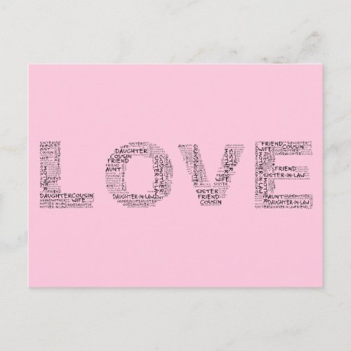 Supporting Loved Ones Black Text Postcard