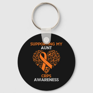 Supporting My Aunt RSD CRPS Awareness Month Orange Keychain