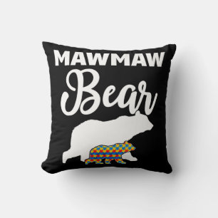 Supporting my Grandson Autism awareness clothes fo Throw Pillow