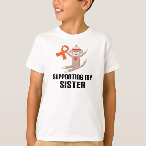 Supporting My Sister Orange Awareness Ribbon T_Shirt