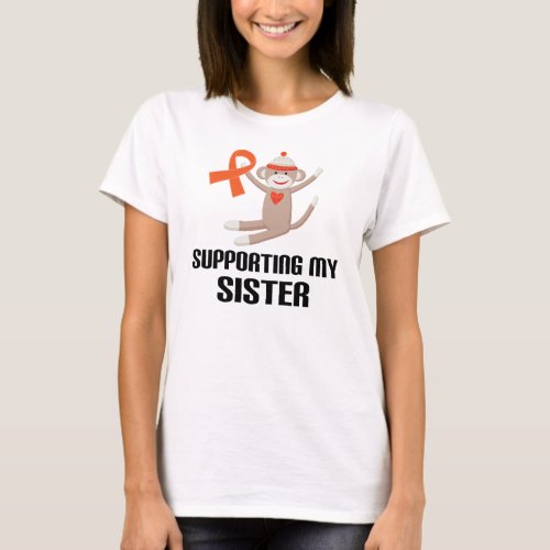 Supporting My Sister Orange Awareness Ribbon T_Shirt