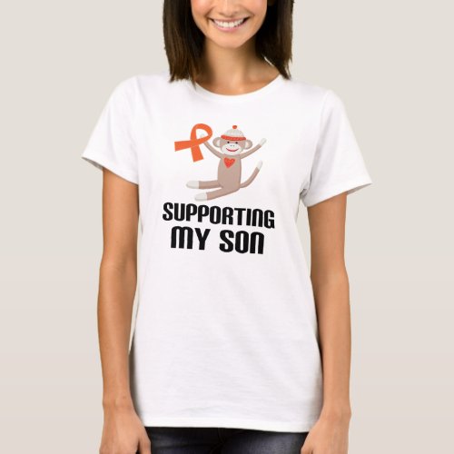 Supporting My Son Orange Awareness Ribbon T_Shirt