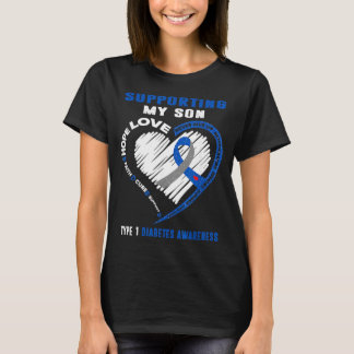 Supporting My Son Type 1 Diabetes Awareness T-Shirt
