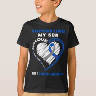 Supporting My Son Type 1 Diabetes Awareness T-Shirt