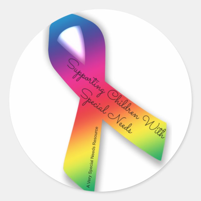 Supporting Special Needs Children Ribbon Sticker (Front)