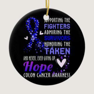 Supporting The Fighters Colon Cancer Awareness Col Ceramic Ornament
