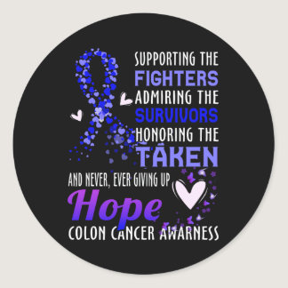 Supporting The Fighters Colon Cancer Awareness Col Classic Round Sticker