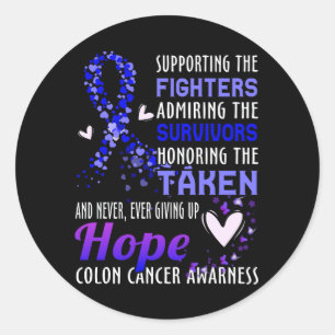 Supporting The Fighters Colon Cancer Awareness Col Classic Round Sticker