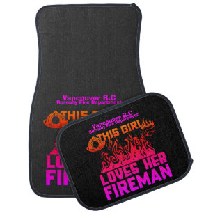 Supportive tribute to a firefighter car floor mat