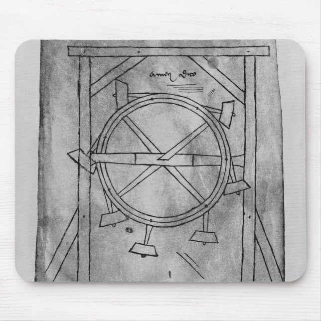 Supposedly perpetual motion mallets and wheel mouse pad (Front)