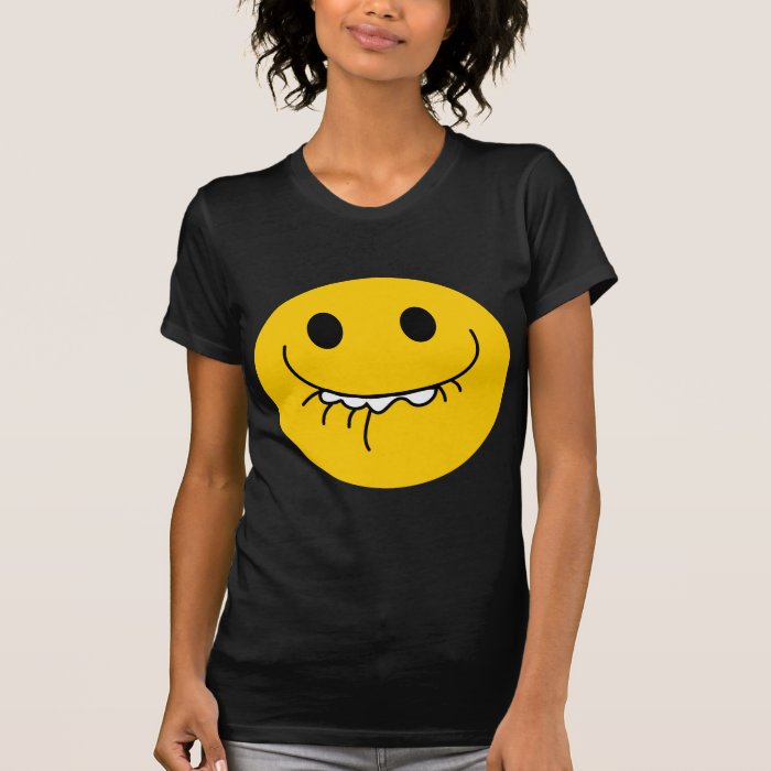 Suppressed laughing yellow smiley face shirt