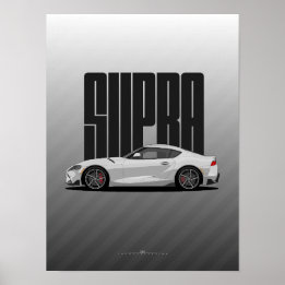 Supra MK5 – Silver Sports Car Poster