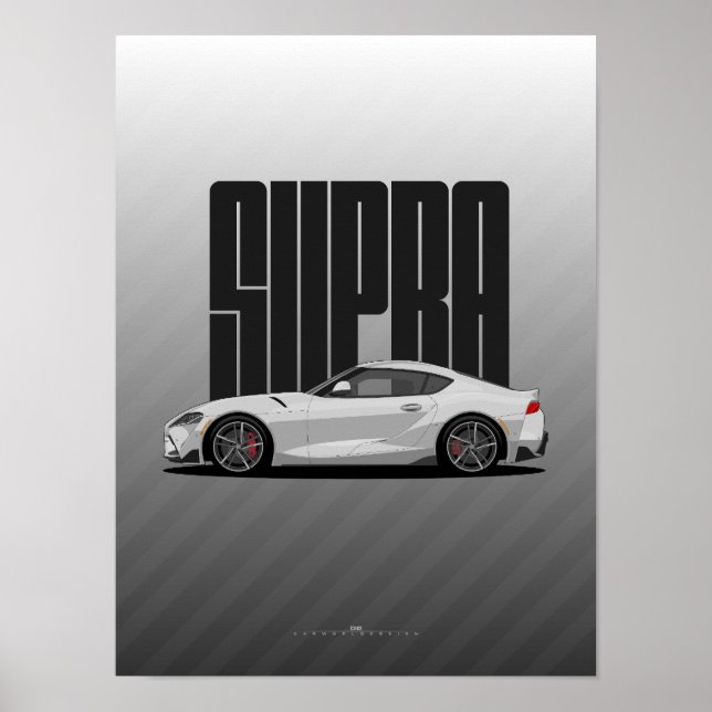 Supra MK5 – Silver Sports Car Poster (Front)