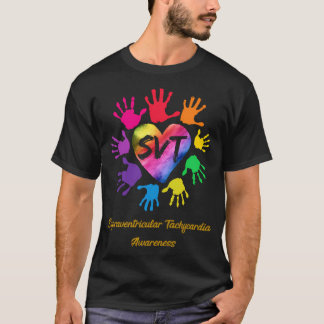 Supraventricular Tachycardia Awareness Hands T-Shirt