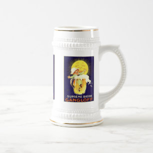 Supreme Biere Gangloff Vintage Liquor Label Beer Stein