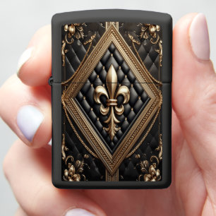 Supreme Black Leather-Style Prestige Zippo Lighter