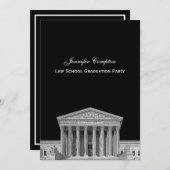 Supreme Court Etch2 DIY BG Color V Law School Grad Invitation (Front/Back)