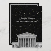 Supreme Court Etch3 DIY BG Color V Law School Grad Invitation (Front/Back)
