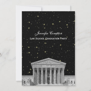 Supreme Court Etch3 DIY BG Color V Law School Grad Invitation