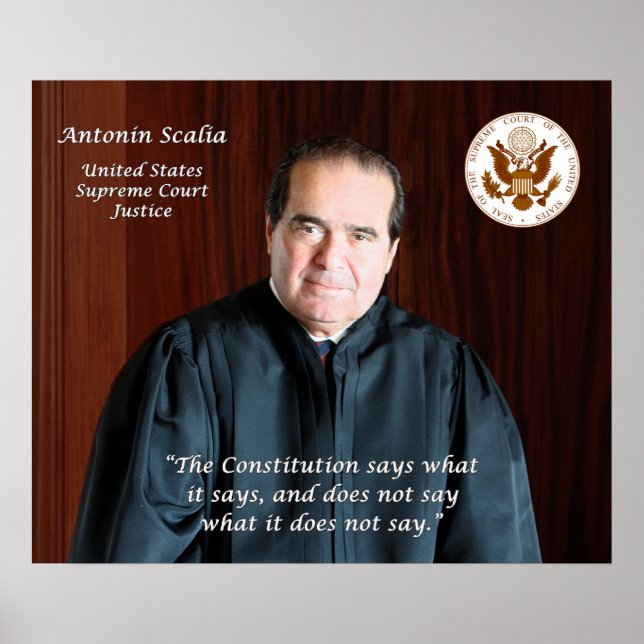 Supreme Court Justice Antonin Scalia & Court Seal Poster (Front)